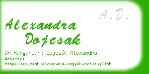 alexandra dojcsak business card