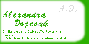 alexandra dojcsak business card